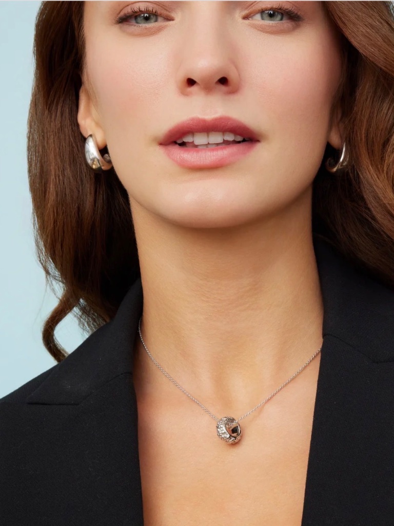 Oradina Contour Drop Earrings Sterling Silver — image 3 of 4